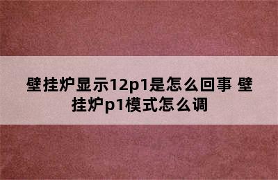 壁挂炉显示12p1是怎么回事 壁挂炉p1模式怎么调